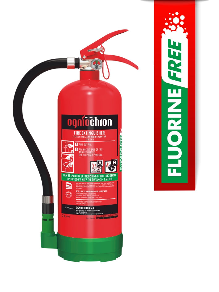 Vandens putų be fluoro gesintuvas Ogniochron 3l AB/FF (13A/70B)